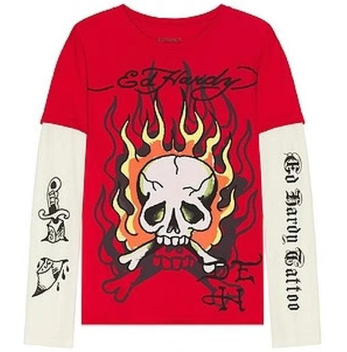 ED HARDY HANG DOWN THERMAL LONG-SLEEVE